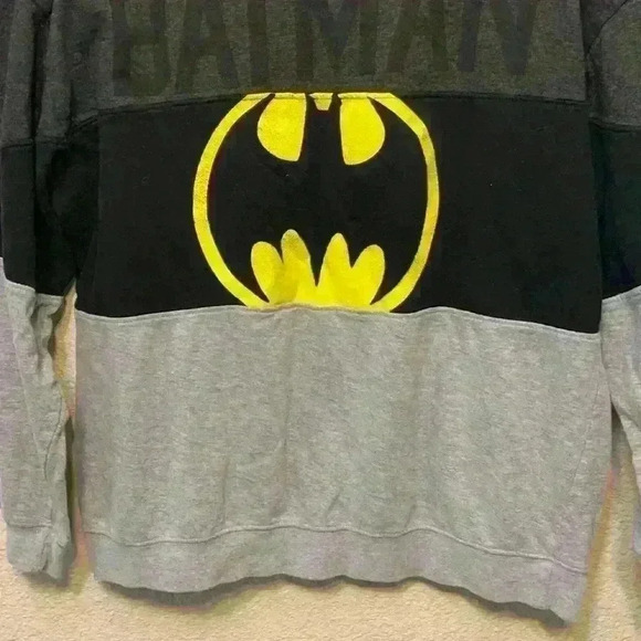 Batman crewneck sweatshirt sz kids XL superhero back to school fall winter - Picture 4 of 6